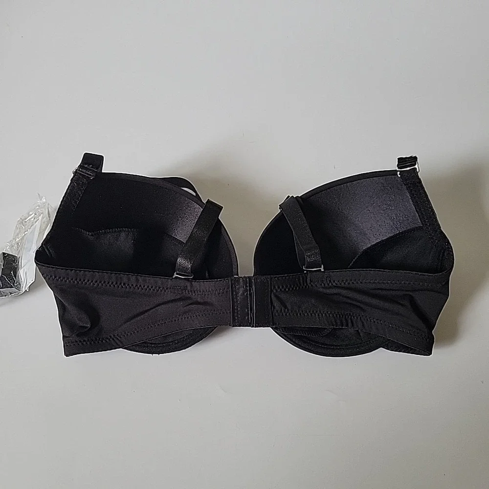 Rhonda Shear Va Va Voom Convertible Push‎ Up Bra 34DD Black 81985 Basic Neutral